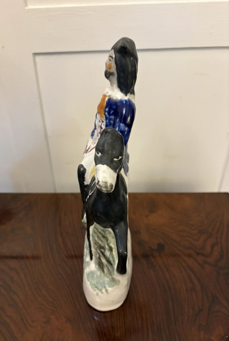 Antique Staffordshire Figure of Dick Turpin on Horseback - Image 4